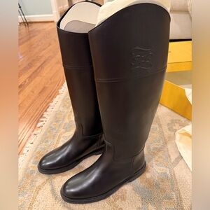 Fendi Black Leather Tall Boots